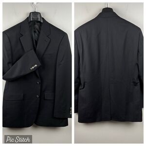 CHAPS Men’s Black Blazer 42L 100% New Wool Sport Coat Jacket Classic Fit
